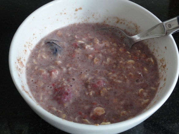All-Bran porridge oats raspberries and dates (warm)